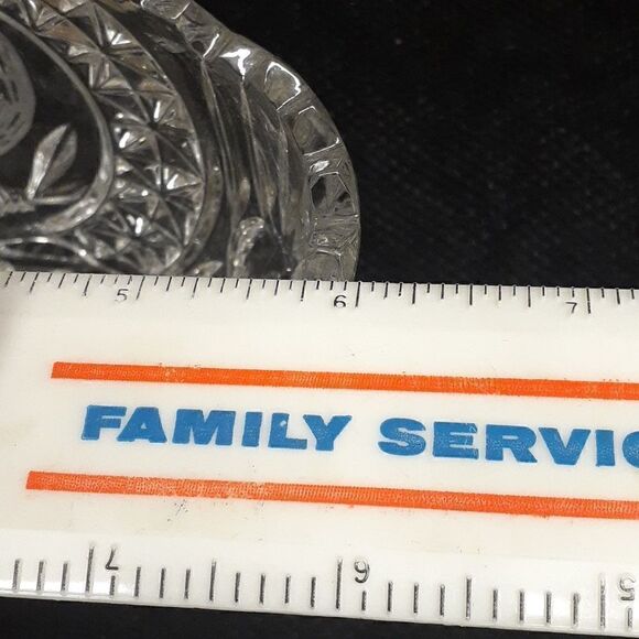 MCM crystal candy bowl with etched bird  and small trinket dish with etched bird - Picture 5 of 11